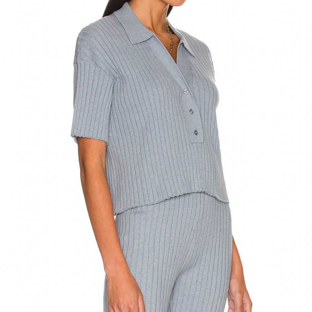 Ribbed Short Sleeve Polo Something Navy brand: Something Navy